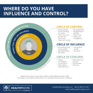 Where do you have influence and control? Diagram