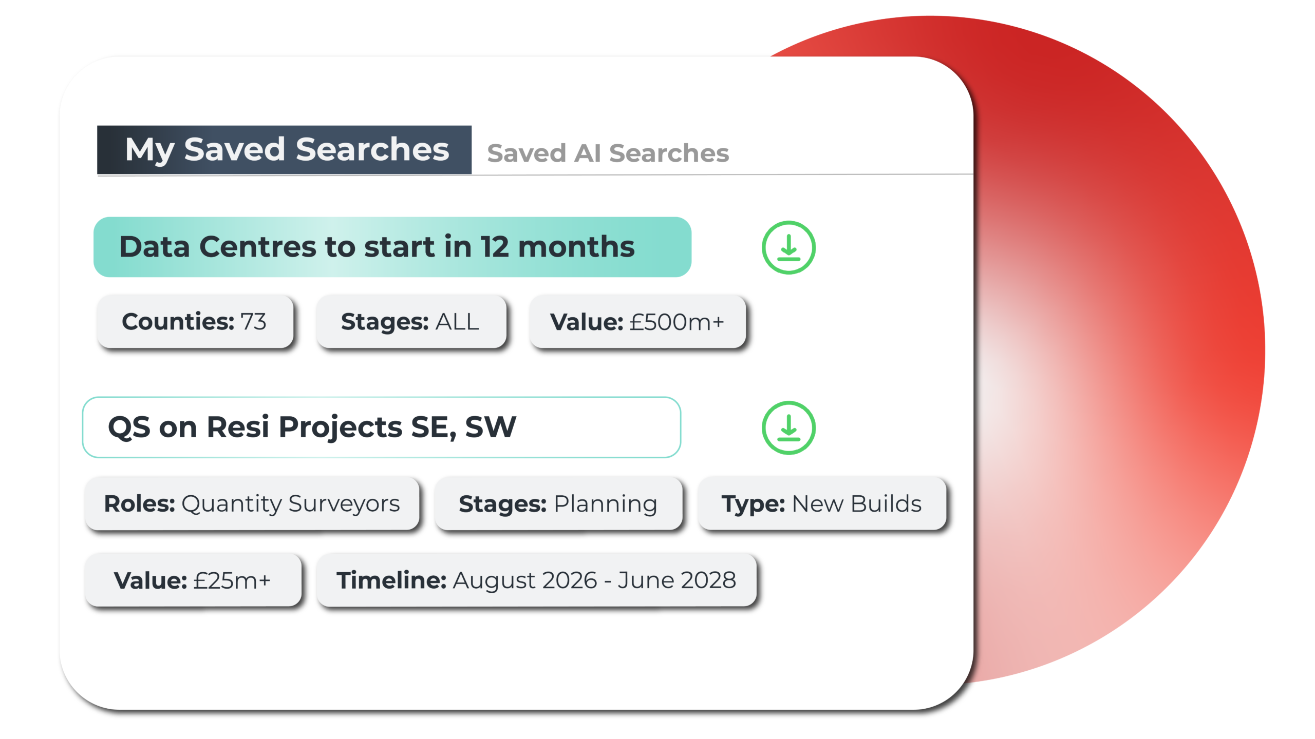 Save your search criteria once, use it forever