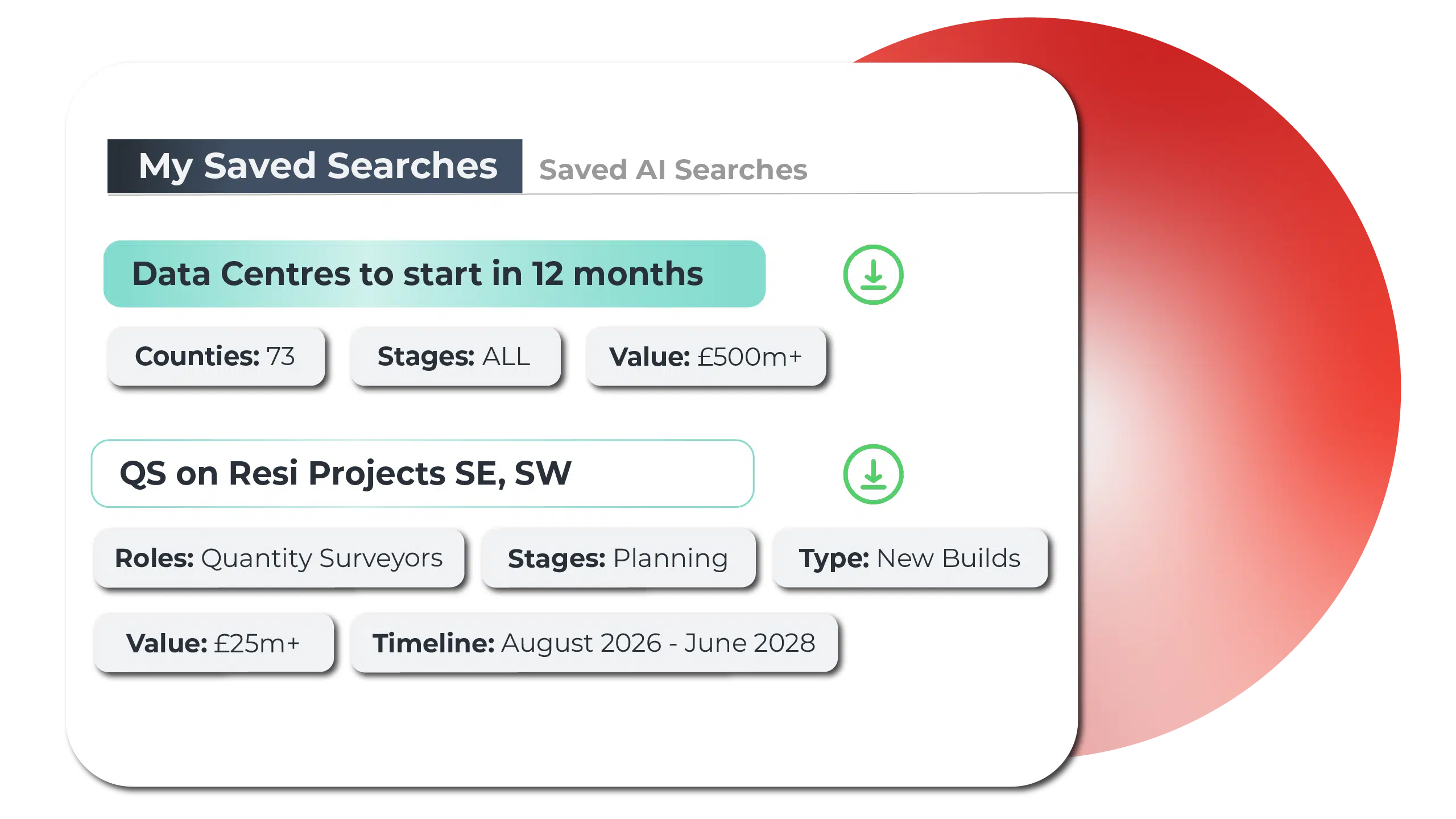 Save your search criteria once, use it forever
